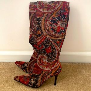 Diba Paisley Pointed Toe Boots